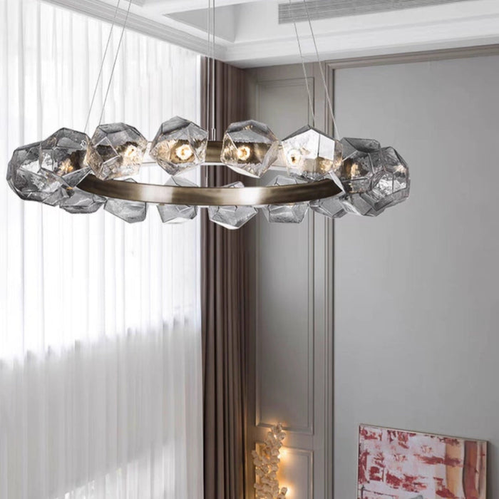 Nordic Minimalist Glass Circle Art Chandelier for Living/Dining Room/Bedroom - Richardrider