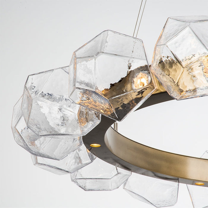 Nordic Minimalist Glass Circle Art Chandelier for Living/Dining Room/Bedroom - Richardrider