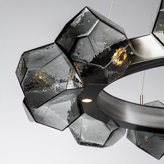 Nordic Minimalist Glass Circle Art Chandelier for Living/Dining Room/Bedroom - Richardrider