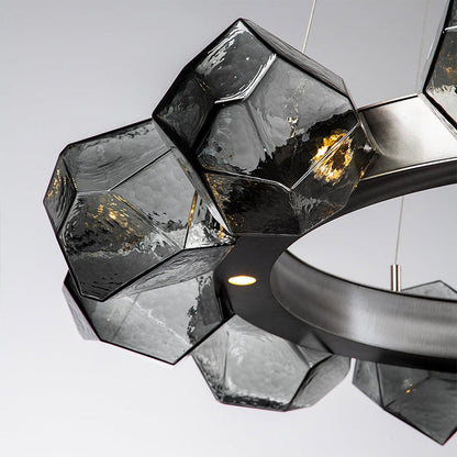 Nordic Minimalist Glass Circle Art Chandelier for Living/Dining Room/Bedroom - Richardrider
