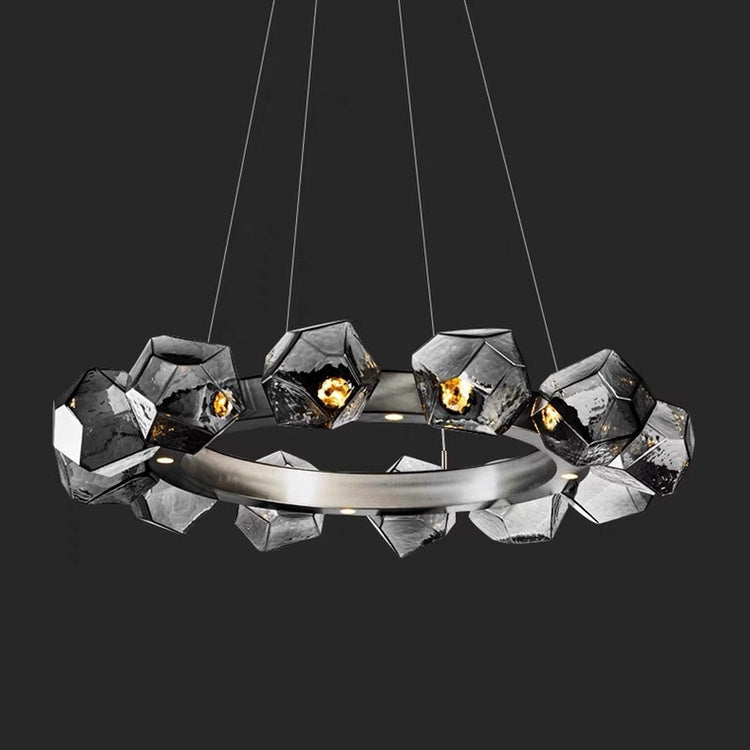 Nordic Minimalist Glass Circle Art Chandelier for Living/Dining Room/Bedroom - Richardrider