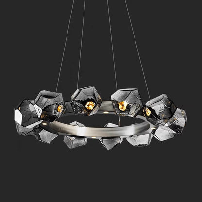 Nordic Minimalist Glass Circle Art Chandelier for Living/Dining Room/Bedroom - Richardrider