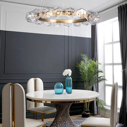 Nordic Minimalist Glass Circle Art Chandelier for Living/Dining Room/Bedroom - Richardrider