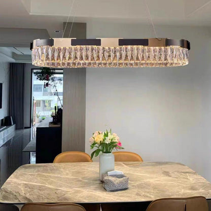 New Designer Recommended Modern Light Luxury Round/Oval Crystal Chandelier for Living Room/Dining Room