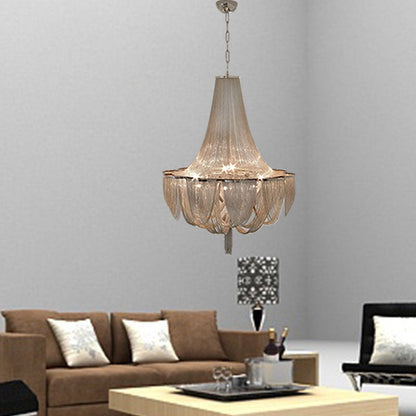 Designer Models Oversized Aluminium Long Tassel Pendant Chendelier for Large Living Room/Staircase/Villa - Richardrider