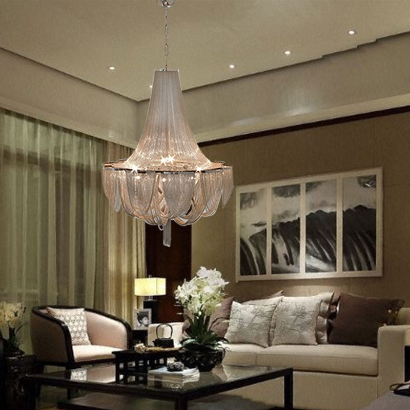 Designer Models Oversized Aluminium Long Tassel Pendant Chendelier for Large Living Room/Staircase/Villa - Richardrider