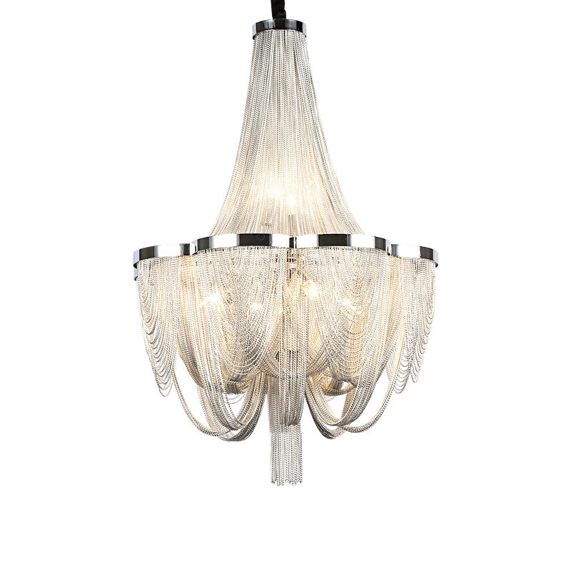 Designer Models Oversized Aluminium Long Tassel Pendant Chendelier for Large Living Room/Staircase/Villa - Richardrider