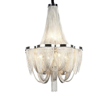 Designer Models Oversized Aluminium Long Tassel Pendant Chendelier for Large Living Room/Staircase/Villa - Richardrider