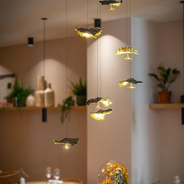 Nordic Art Lotus Leaves Shape Pendant Chandelier for Dining Room/Stairs/Foyer