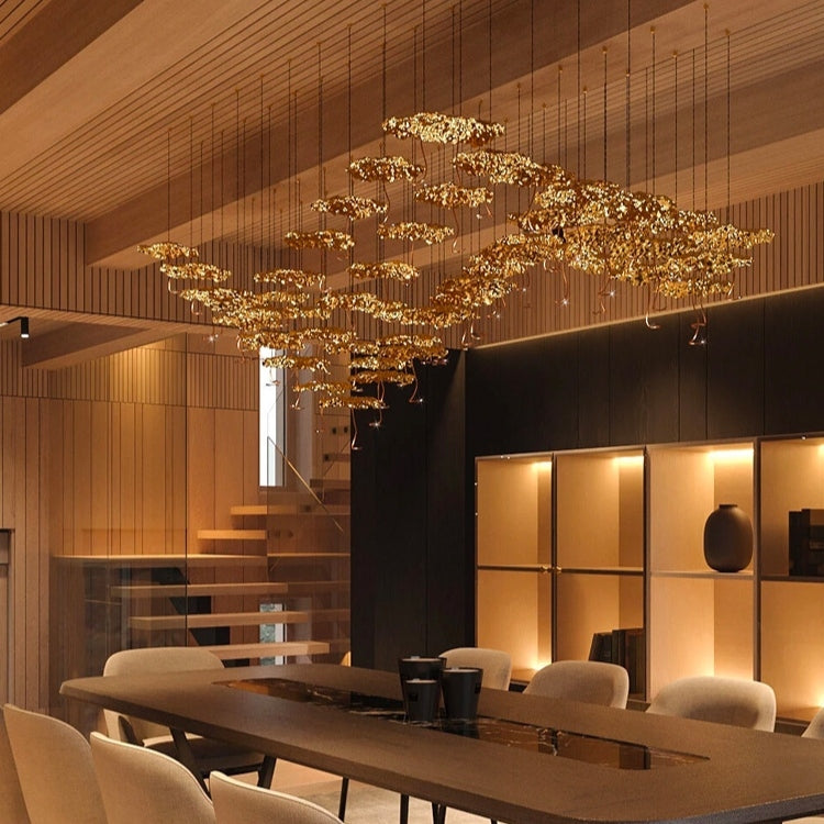 Nordic Art Lotus Leaves Shape Pendant Chandelier for Dining Room/Stairs/Foyer