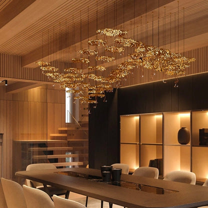 Nordic Art Lotus Leaves Shape Pendant Chandelier for Dining Room/Stairs/Foyer