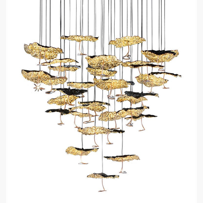 Nordic Art Lotus Leaves Shape Pendant Chandelier for Dining Room/Stairs/Foyer