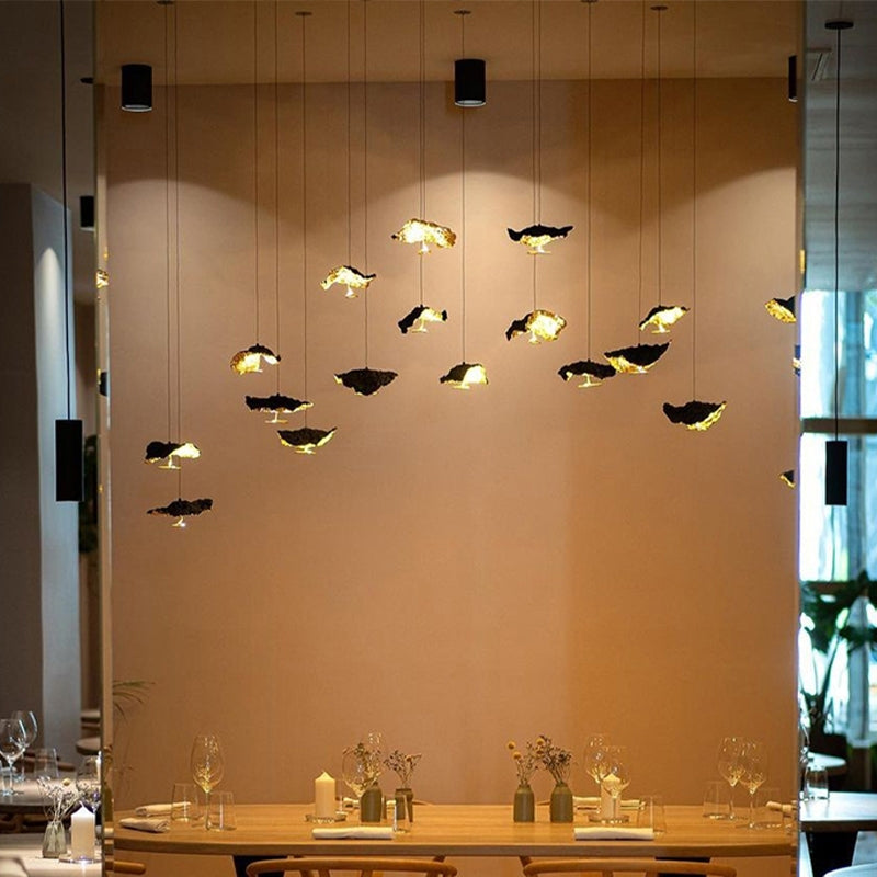Nordic Art Lotus Leaves Shape Pendant Chandelier for Dining Room/Stairs/Foyer