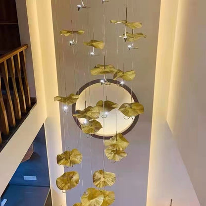 Nordic Art Lotus Leaves Shape Pendant Chandelier for Dining Room/Stairs/Foyer