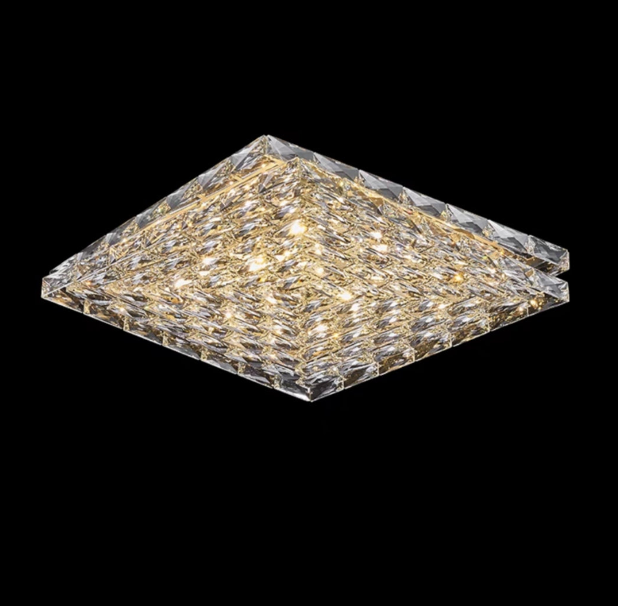 Extra Large Luxury Rectangle Light Flush Mount Crystal Chandelier for Living Room/Bedroom