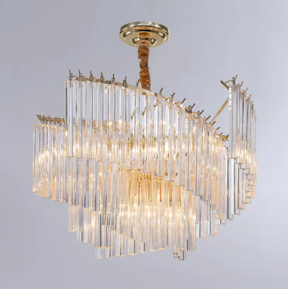 Large Modern Art Spiral Tiers Glass Pendant Chandelier for Living Room/Dining Room/Entryway