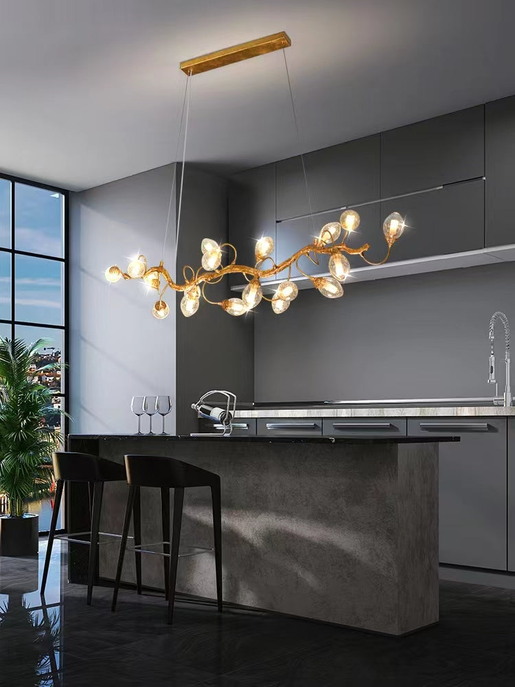 Modern Art Extra Large Branch Style Chandelier with Clear Bubble Glass Eggs for Dining Room and Living Room - Richardrider