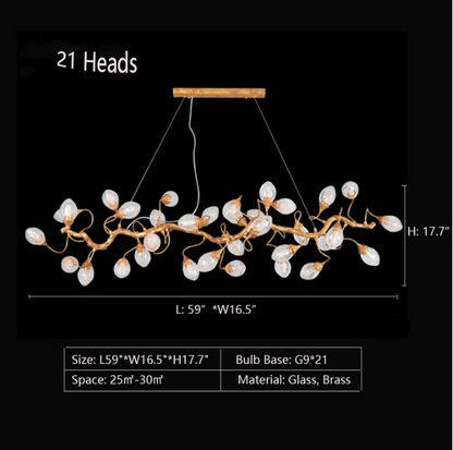 Modern Art Extra Large Branch Style Chandelier with Clear Bubble Glass Eggs for Dining Room and Living Room - Richardrider