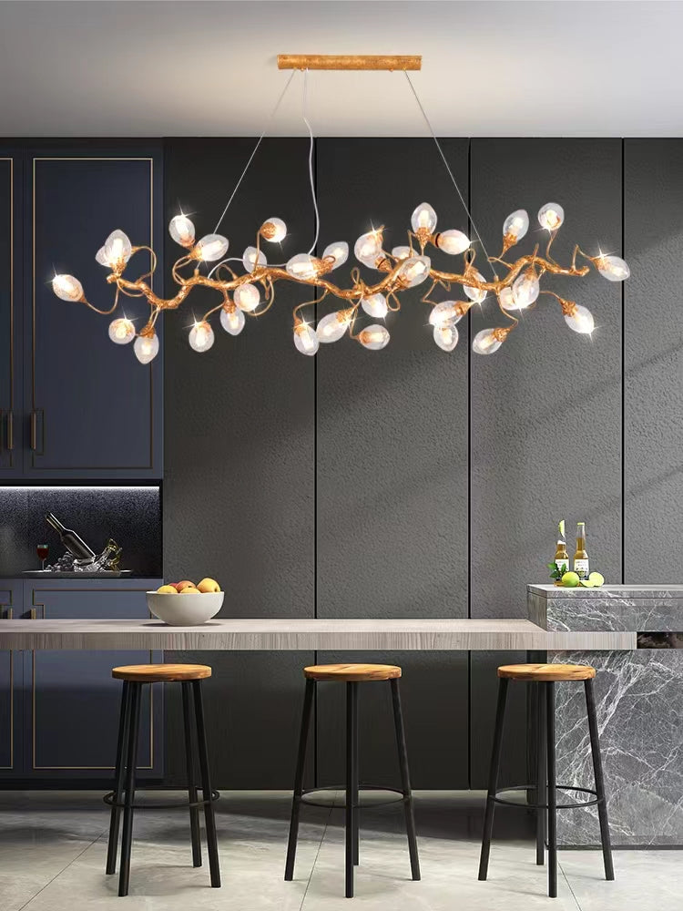 Modern Art Extra Large Branch Style Chandelier with Clear Bubble Glass Eggs for Dining Room and Living Room - Richardrider