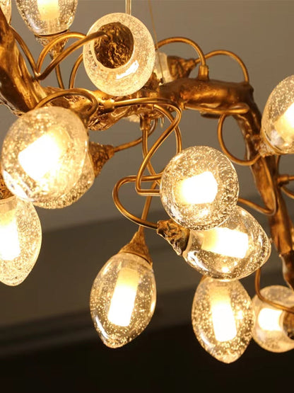 Modern Art Extra Large Branch Style Chandelier with Clear Bubble Glass Eggs for Dining Room and Living Room - Richardrider
