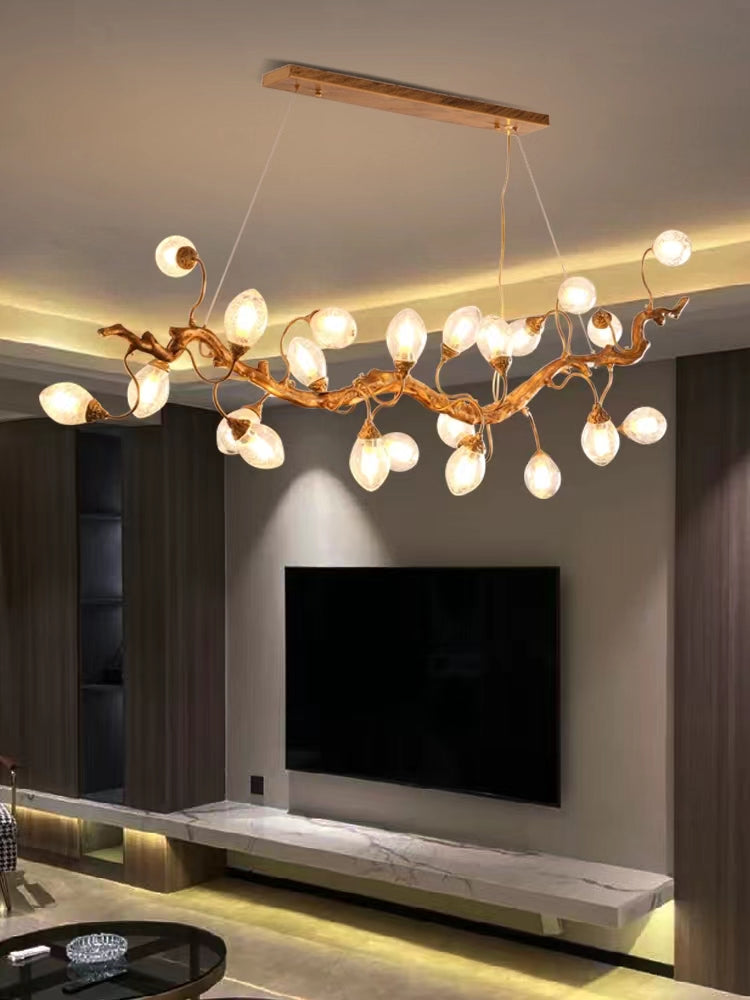 Modern Art Extra Large Branch Style Chandelier with Clear Bubble Glass Eggs for Dining Room and Living Room - Richardrider