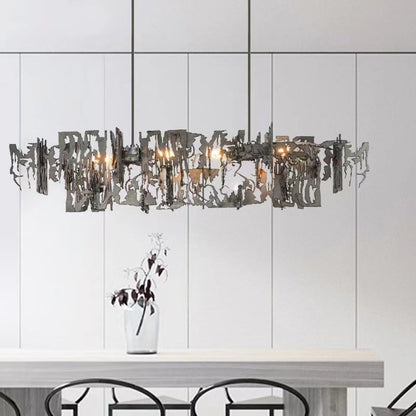 Oversize Post-modern Avant Art Irregular Metal Piece Chandelier for Living/Dining Room/Kitchen Island