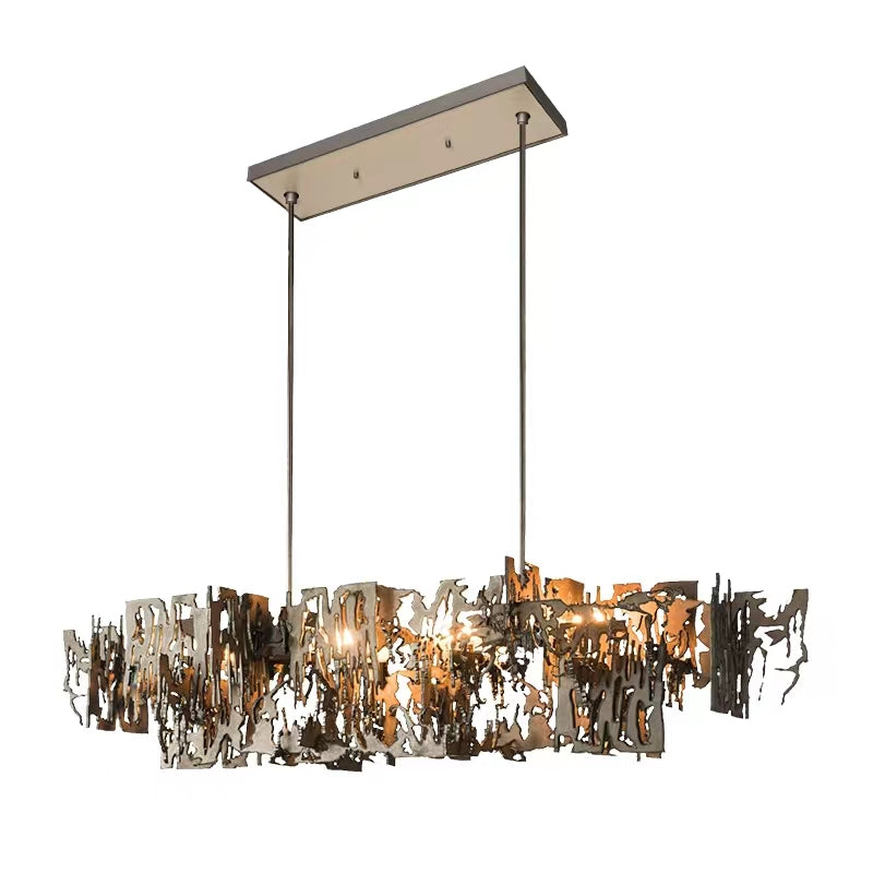 Oversize Post-modern Avant Art Irregular Metal Piece Chandelier for Living/Dining Room/Kitchen Island