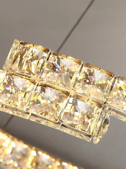 Modern Luxury Crystal Pendant Irregular Rings Chandelier Suit for Living/Dining Room/Bedroom