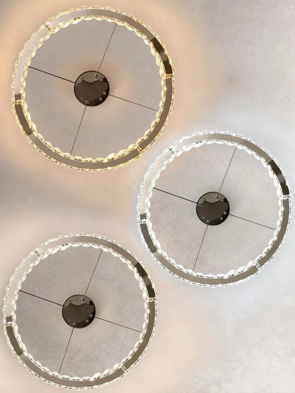 Modern Luxury Crystal Pendant Irregular Rings Chandelier Suit for Living/Dining Room/Bedroom