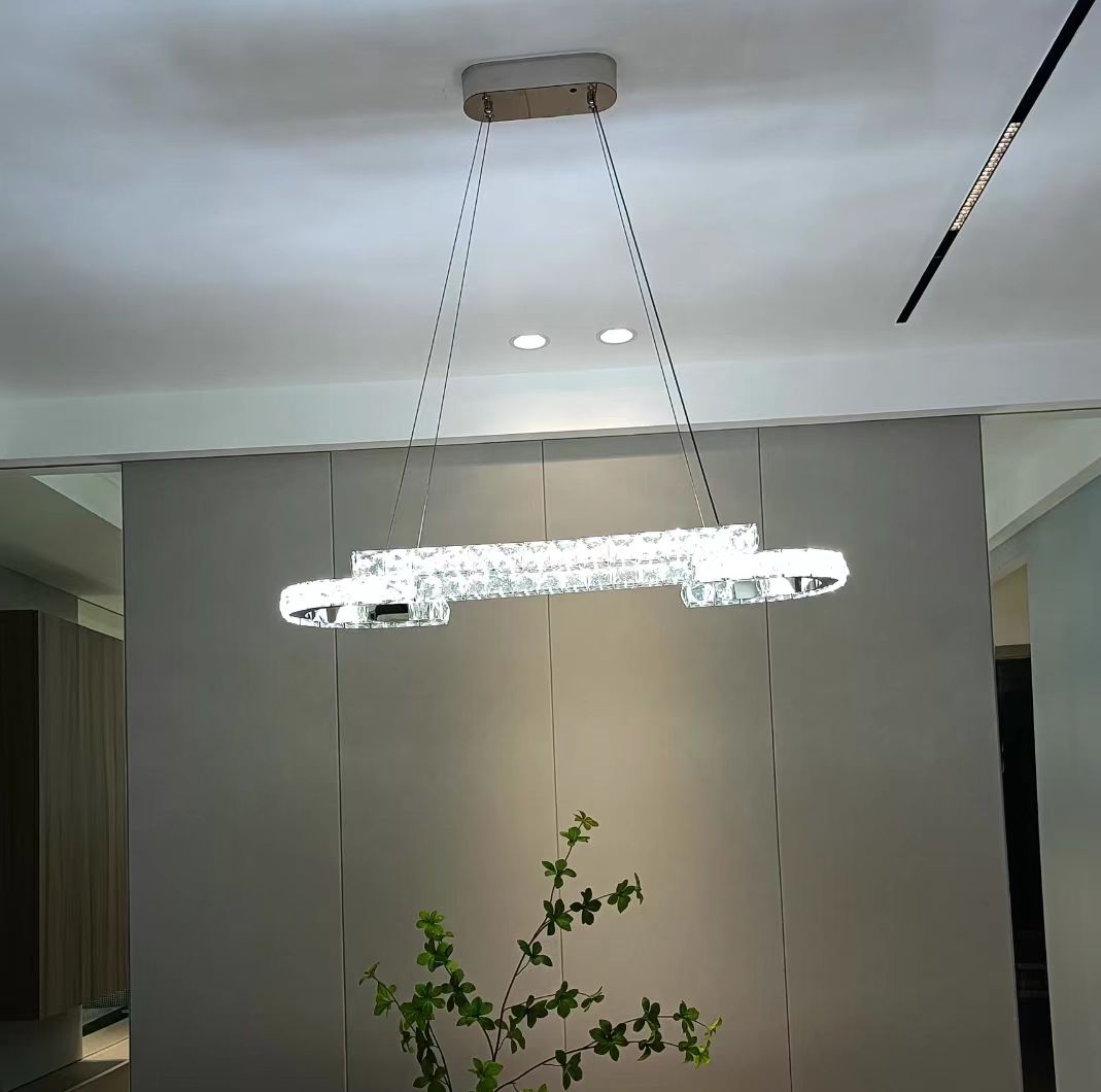 Modern Luxury Crystal Pendant Irregular Rings Chandelier Suit for Living/Dining Room/Bedroom
