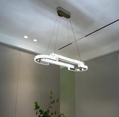 Modern Luxury Crystal Pendant Irregular Rings Chandelier Suit for Living/Dining Room/Bedroom