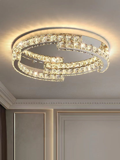 Modern Luxury Crystal Pendant Irregular Rings Chandelier Suit for Living/Dining Room/Bedroom