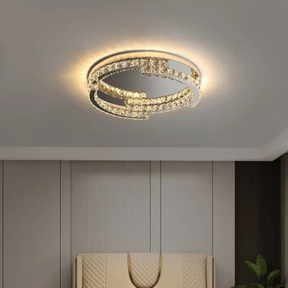 Modern Luxury Crystal Pendant Irregular Rings Chandelier Suit for Living/Dining Room/Bedroom