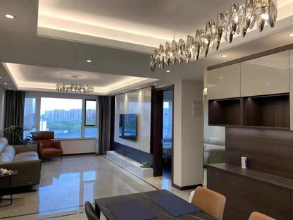 Designer Leaf Crystal Chandelier for Living Room Modern Ceiling Lamp for Dining Decoration Light