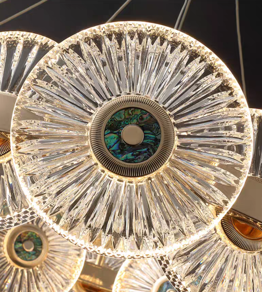 Modern Light Luxury Creative Round Acrylic Pendant Chandelier for Living/Dining Room/Bedroom