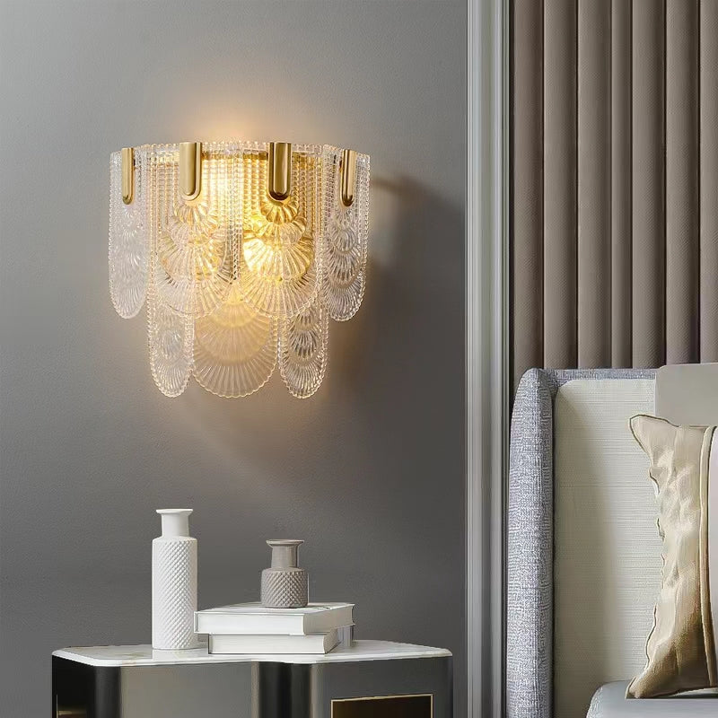 Nordic Light Luxury Patterned Glass Pendant Chandelier Suit for Living/Dining Room/Bedroom