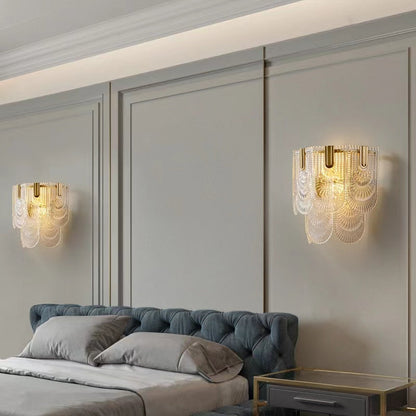 Nordic Light Luxury Patterned Glass Pendant Chandelier Suit for Living/Dining Room/Bedroom