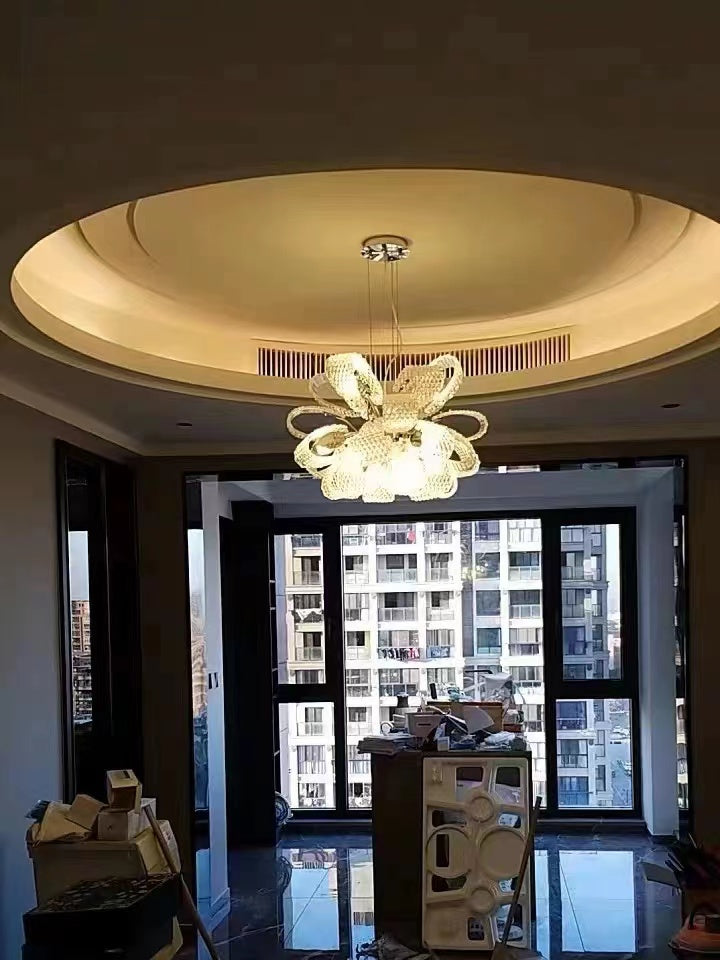Post-Modern Art Glass Flower Bouquet Pendant Chandelier for Living/Dining Room/Bedroom