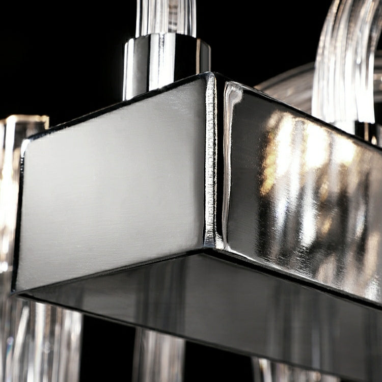 Modern Floral Reeded Glass Chandelier for Living/ Dining Room