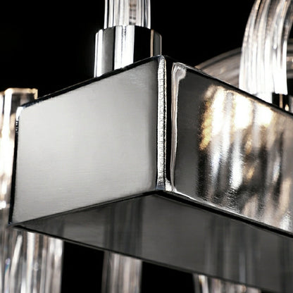 Modern Floral Reeded Glass Chandelier for Living/ Dining Room