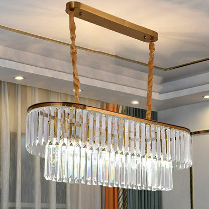 Modern Round Crystal Chandelier Modern Gold Ceiling Light Fixture For Living/ Bedroom
