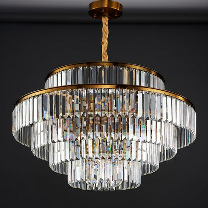 Modern Round Crystal Chandelier Modern Gold Ceiling Light Fixture For Living/ Bedroom