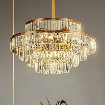 Modern Round Crystal Chandelier Modern Gold Ceiling Light Fixture For Living/ Bedroom