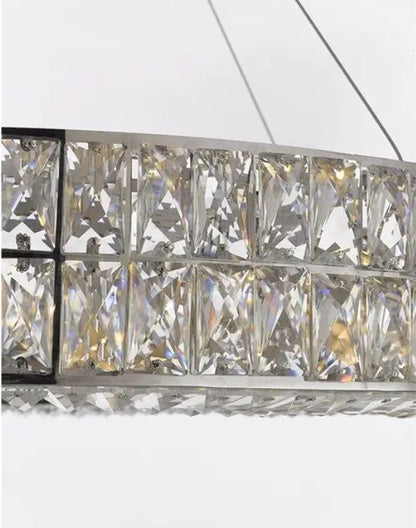 Decorative Crystal Ring Pendant Chandelier For Living Room Luxury Round Hanging Light In Gold Finish