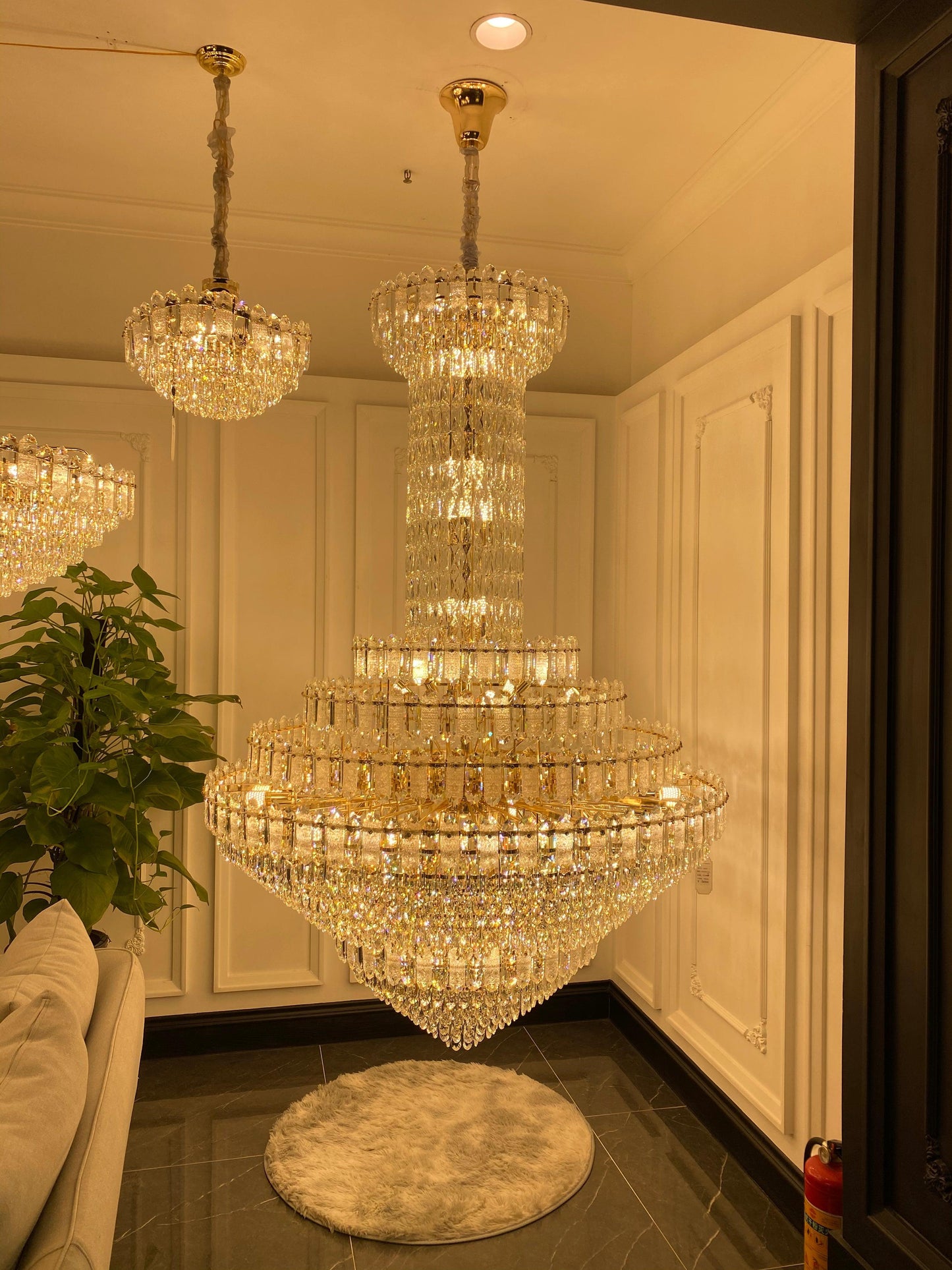 Luxury Extra Large Multi-tiered Funnel Clear Crystal Chandelier for Staircase/Foyer/Living Room - Richardrider