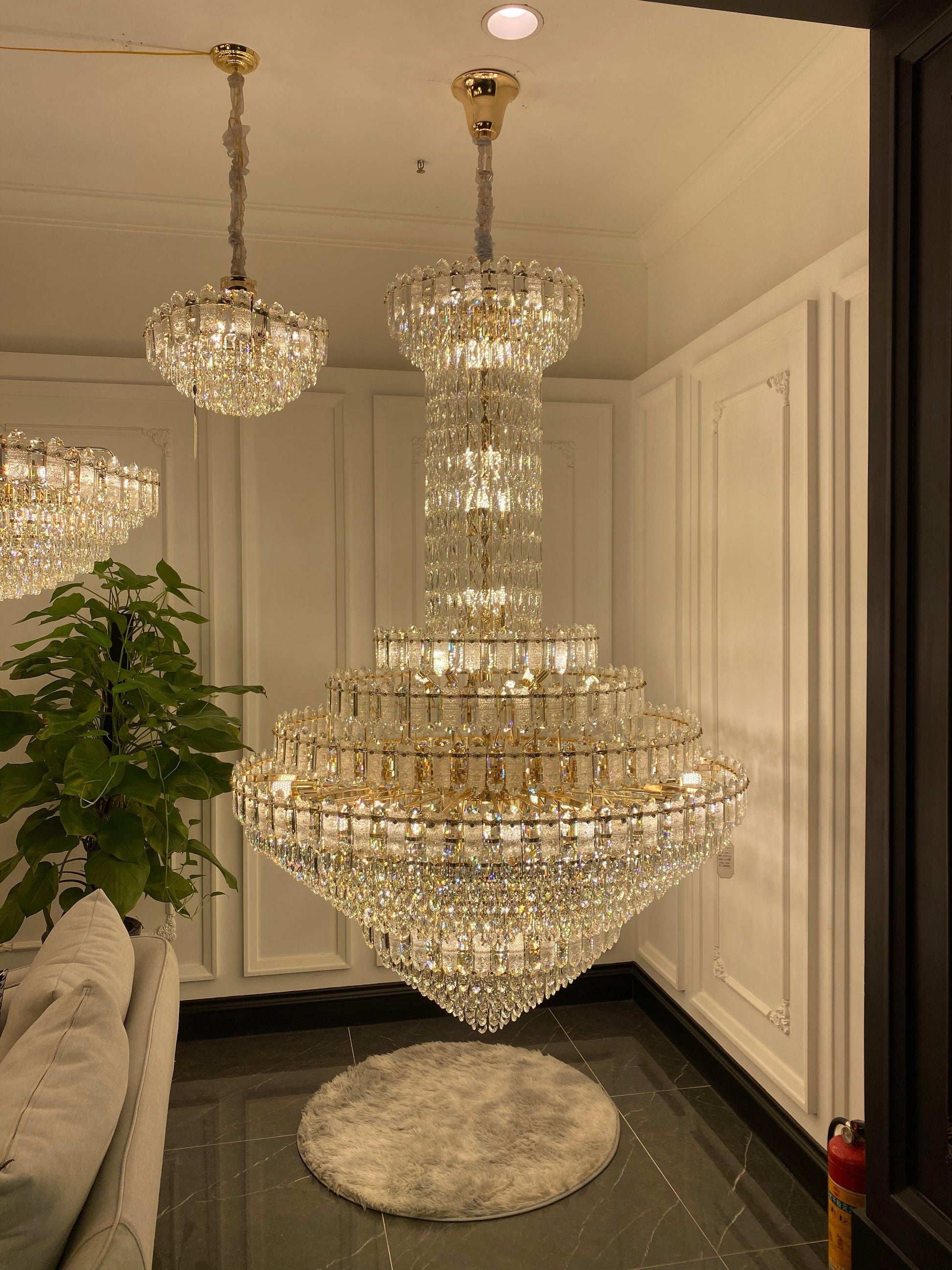 Luxury Extra Large Multi-tiered Funnel Clear Crystal Chandelier for Staircase/Foyer/Living Room - Richardrider