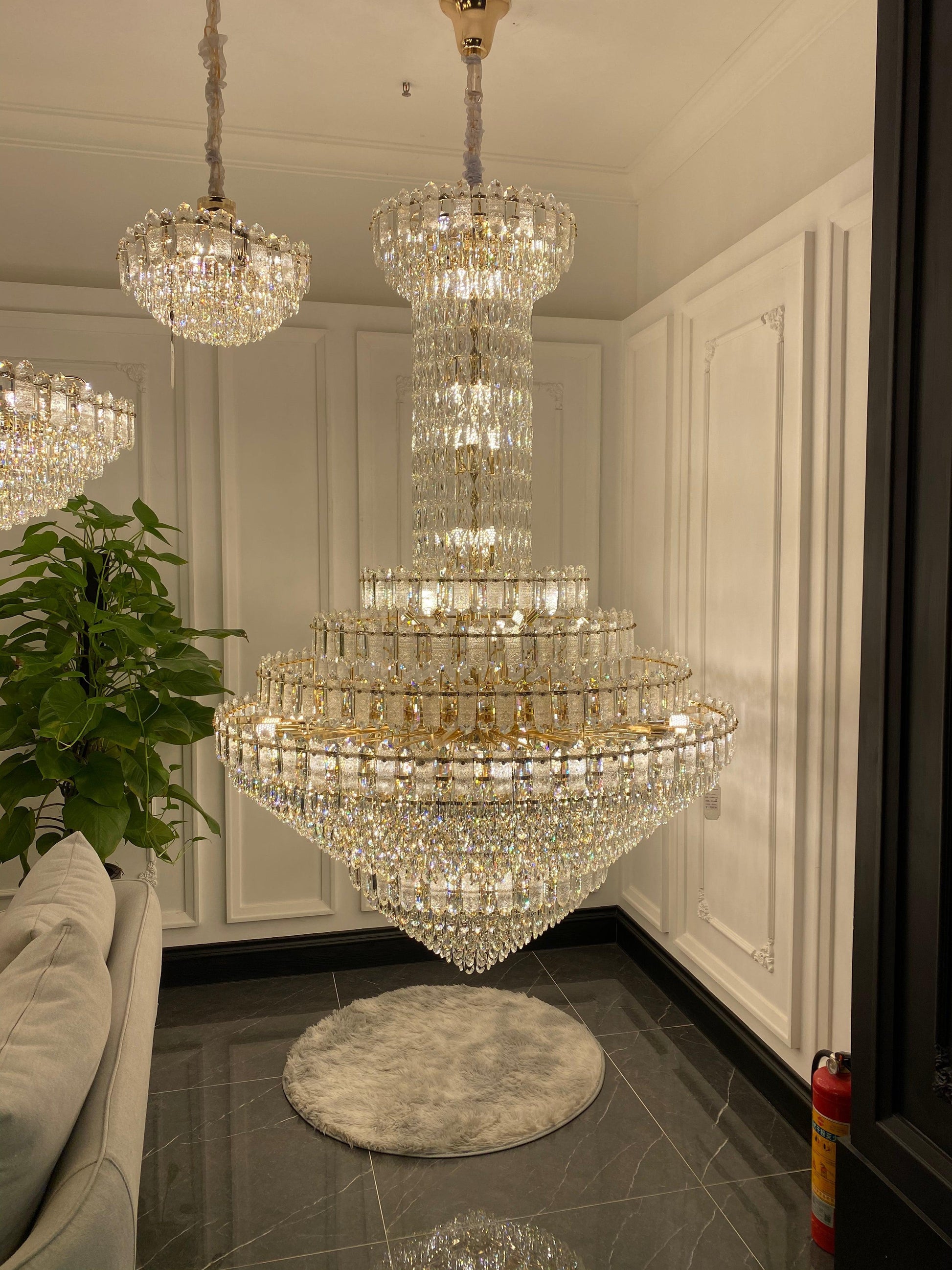 Luxury Extra Large Multi-tiered Funnel Clear Crystal Chandelier for Staircase/Foyer/Living Room - Richardrider