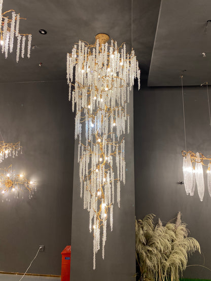 Extra Large Crystal Icicle Chandelier in Tree Branch Design for Grand Staircases and Hallways - Richardrider