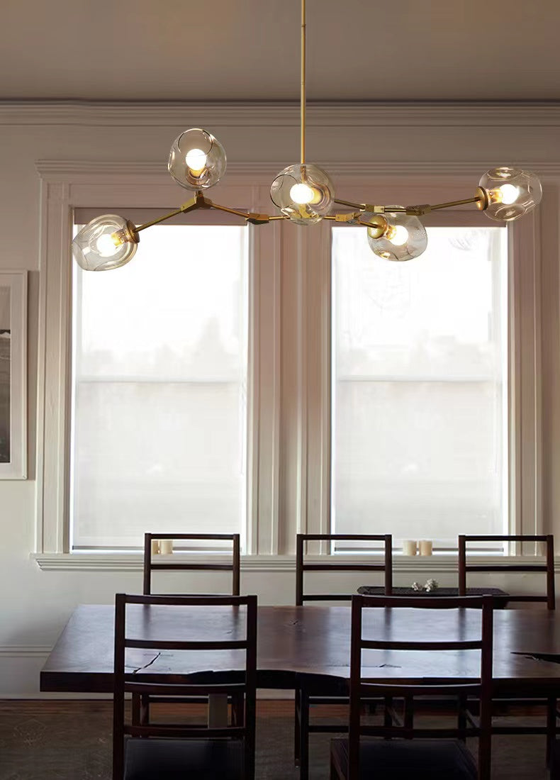 Modern Industrial Branch Chandelier with Multiple Glass Pendants Extra Large for Living or Dining Room - Richardrider