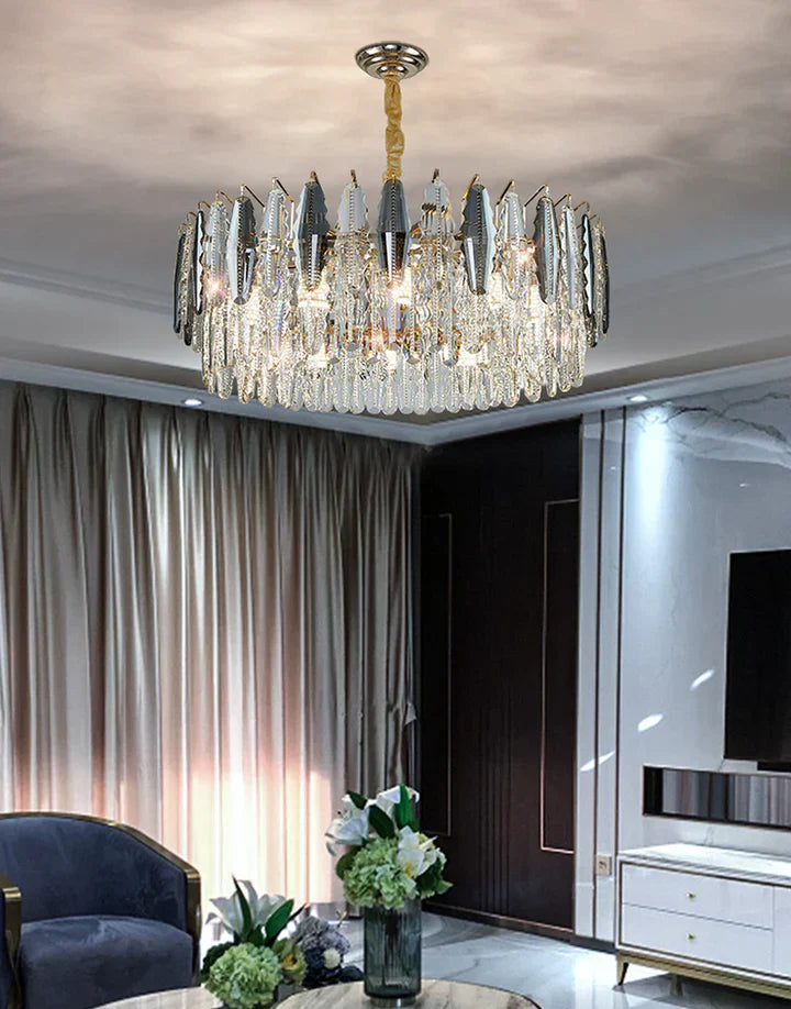 Modern Minimalist Art Designer Light Luxury Round Crystal Chandelier for Dining/ Living Room